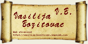 Vasilija Bozitovac vizit kartica